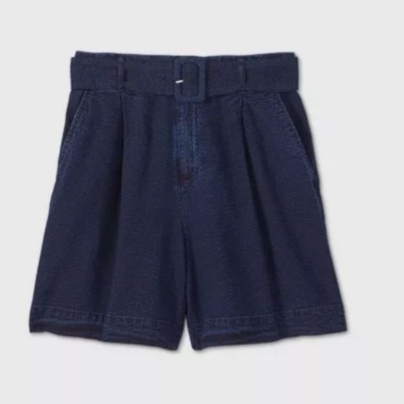 a new day Pants - A New Day High Waisted Belted Blue Shorts Size XS